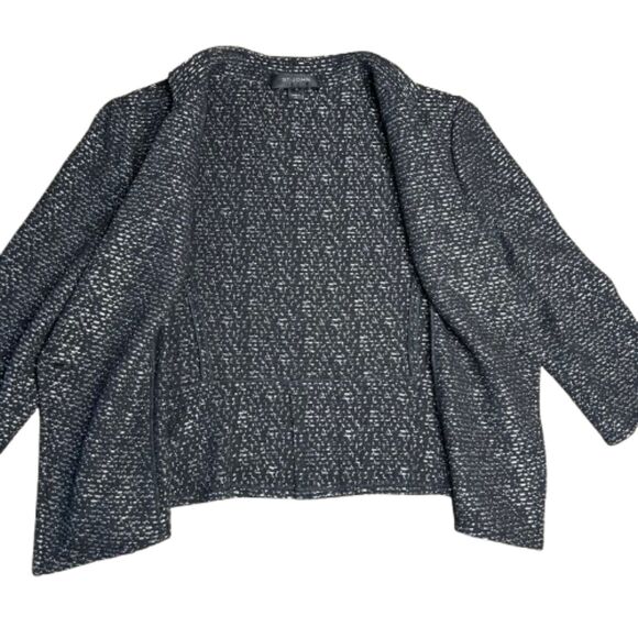St. John Women's Tweed Knit Black & White Blazer Size Large - Picture 5 of 8